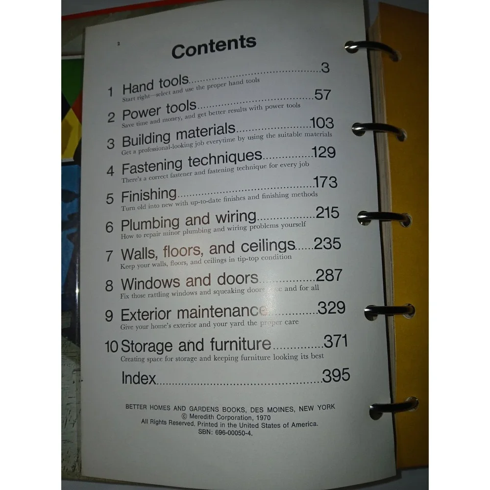 Vintage 1970 Better Homes and Gardens Handyman's Book 3-Ring‎ Binder Hardcover